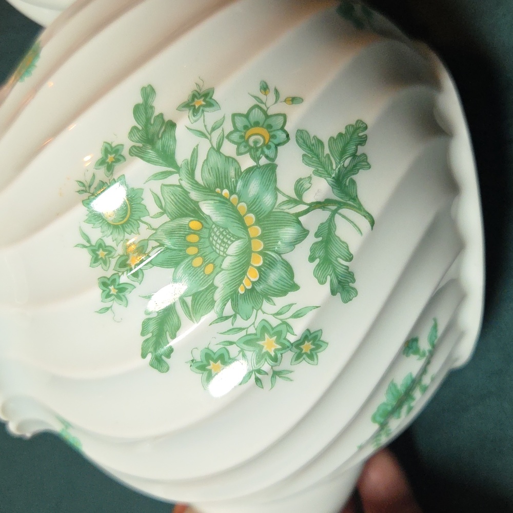 Haviland White Ceramic Teapot with Green Floral Motif - Picture 7 of 7